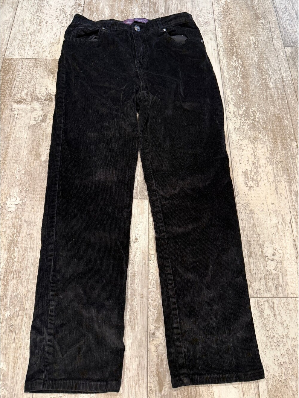 Gloria Vanderbilt Womens 8 Black Corduroy Pants Bootcut Y2K